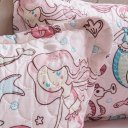 Ver imagem 5 de Kit Cobre Leito Rolinho Solteiro + Porta Travesseiro Toque Macio Mermaid