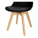 Ver imagem 5 de Kit C|3 Cadeira Leda Preta - Charles Eames Wood com Almofada