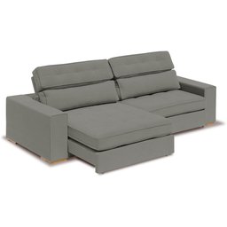 Sofá Londres Retrátil e Reclinável 2 Módulos Premium Veludo Grafite 2,70m - 2