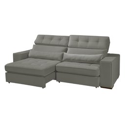 Sofá Londres Retrátil e Reclinável 2 Módulos Premium Veludo Grafite 2,70m - 3