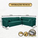 Ver imagem 5 de Sofá Magno 2.57x2.37m de Canto, Retrátil e Reclinável - Verde