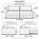 Ver mais imagens de Sofá Retrátil Reclinável Living Cinema Linho/Corino 226cm Átrio – Paraná Metal:Preto