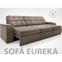 Ver imagem 2 de Sofá com Porta Copos e Carregador Usb Eureka 2,30m Assento Retrátil e Reclinável Velosuede