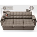 Ver imagem 5 de Sofá com Porta Copos e Carregador Usb Eureka 2,30m Assento Retrátil e Reclinável Velosuede