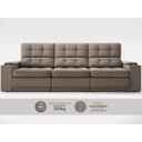 Ver imagem 4 de Sofá com Porta Copos e Carregador Usb Eureka 2,30m Assento Retrátil e Reclinável Velosuede