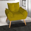 Ver imagem 2 de Kit 2 Poltronas Decorativas Opala Suede Amarelo MV Estofados