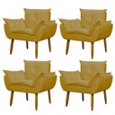 Ver imagem 1 de Kit 4 Poltronas Decorativa Sala e Quarto Opala Suede Herrero:amarelo