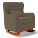 Ver mais imagens de Poltrona de Amamentação e Descanso Zoe com Base Balanço e Puff Suede Capuccino - Desk Design