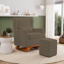 Ver imagem 5 de Poltrona de Amamentação e Descanso Zoe com Base Balanço e Puff Suede Capuccino - Desk Design