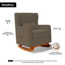 Ver imagem 2 de Poltrona de Amamentação e Descanso Zoe com Base Balanço e Puff Suede Capuccino - Desk Design