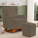 Ver imagem 3 de Poltrona de Amamentação e Descanso Zoe com Base Balanço e Puff Suede Capuccino - Desk Design