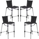 Ver imagem 1 de Kit 4 Banquetas Alumínio Fortaleza Alta para Balcão Cozinha Bar Trama Original Preto