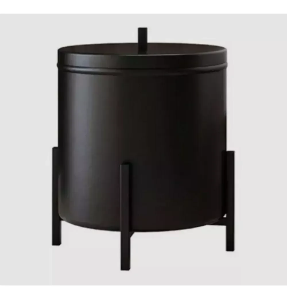 Ver imagem 2 de Lixeira de Banheiro/cozinha Level Preta Metal Decorativa - Harmônica Móveis