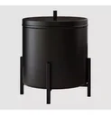 Ver imagem 2 de Lixeira de Banheiro/cozinha Level Preta Metal Decorativa - Harmônica Móveis