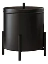 Ver imagem 1 de Lixeira de Banheiro/cozinha Level Preta Metal Decorativa - Harmônica Móveis