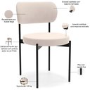 Ver imagem 4 de Cadeira Decorativa Estofada para Sala de Jantar Louvre L02 Suede Bege - Lyam Decor