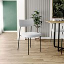 Ver imagem 2 de Cadeira Decorativa Estofada para Sala de Jantar Melina L02 Bouclê Cinza - Lyam Decor