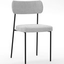 Ver imagem 1 de Cadeira Decorativa Estofada para Sala de Jantar Melina L02 Bouclê Cinza - Lyam Decor