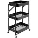 Ver imagem 1 de Fruteira Estante Carrinho Organizador Multiuso Dobrável com Rodinhas 3 Prateleiras - Casambiente