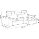 Ver imagem 4 de Sofá Retrátil Reclinável 3 Lugares Sala de Estar 225cm Camões F04 Linho Cinza - Lyam Decor