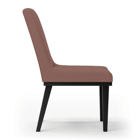 Cadeira Sala de Jantar Base Madeira Preto Sofia Veludo D03 - D'Rossi Cor Rose