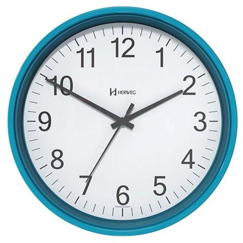 Relógio de Parede Preto 22 Cm Herweg Tictac 6101 Azul - Azul