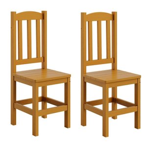 Kit 2 Cadeiras em Madeira Maciça Reforçada Diamante - Mel sem Estofado