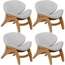 Ver imagem 1 de Kit 4 Poltronas Decorativa Orgânica Sala Living Kadosh L02 Linho Cinza - Lyam Decor