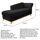 Ver imagem 2 de Kit Diva Recamier Vanessa 160cm Lado Esquerdo e 02 Poltronas Laura Suede - ADJ Decor RECAMIER DIVÃ S