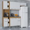 Cozinha Compacta com Balcão Nicole 202cm P11 Damasco/branco - Mpozenato - 1