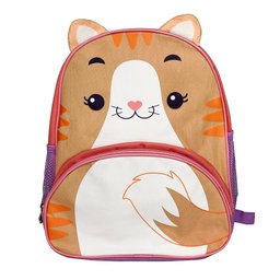 Mochila Infantil Escolar com Alças Animais Diversão Cor:gato Marrom - 2