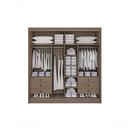 Ver imagem 4 de Guarda Roupa Casal Cancun Ripado 2 Portas 6 Gavetas com Pés - D' Doro Castanho/Off White/Ripado