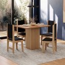 Ver imagem 1 de Conjunto Sala de Jantar com 4 Cadeiras Luana Yescasa Marrom/Mel/Preto
