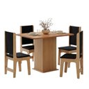 Ver imagem 2 de Conjunto Sala de Jantar com 4 Cadeiras Luana Yescasa Marrom/Mel/Preto