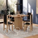 Ver imagem 7 de Conjunto Sala de Jantar com 4 Cadeiras Luana Yescasa Marrom/Mel/Preto