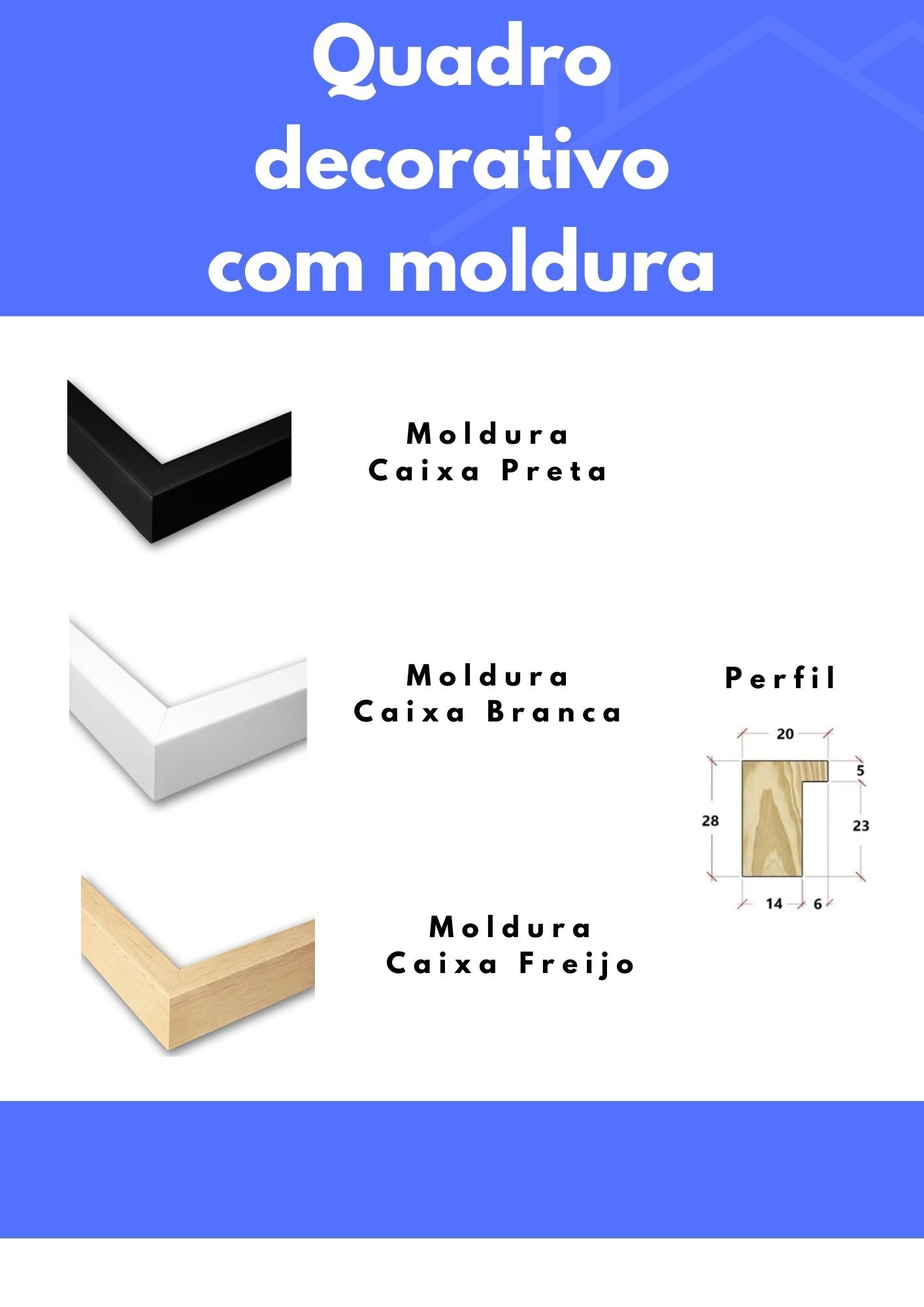 Kit com 2 Quadros Decorativos 60x40 Cm Floral com Moldura Caixa Preta  3 Centimetros  Profundidade - 3