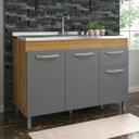 Ver imagem 1 de Balcão para Pia 120 cm Gabinete sem Tampo Armário Cozinha Grafite