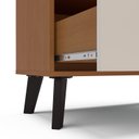Ver imagem 5 de Cristaleira 2 Portas de Vidro 1 Gaveta 4 Prateleiras 75cm Creme Freijó Londres Marrom