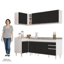 Ver imagem 5 de Armário de Cozinha Modulado de Canto Direito 4 Peças Cp42 com Pia Inox Branco/preto - Lumil Lumil Mó