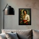 Ver imagem 2 de Quadro Cigano Wladimir com Flores 45x34cm - com Vidro:moldura Branca