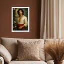 Ver imagem 1 de Quadro Cigano Wladimir com Flores 45x34cm - com Vidro:moldura Branca