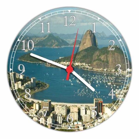 Relógio De Parede Cidade Rio De Janeiro Decoração Salas Quartos Quartz