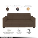 Ver imagem 3 de Sofá Living Decorativo Houston 2 Lugares 180cm Pés em Metal Veludo Marrom G33 - Gran Belo