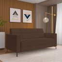 Ver imagem 2 de Sofá Living Decorativo Houston 2 Lugares 180cm Pés em Metal Veludo Marrom G33 - Gran Belo