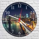 Ver imagem 2 de Relógio De Parede Cidade Ponte Nova Iorque Decoração Salas Quartos Quartz