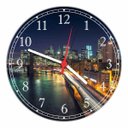 Ver imagem 1 de Relógio De Parede Cidade Ponte Nova Iorque Decoração Salas Quartos Quartz