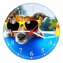 Ver imagem 1 de Relógio De Parede Animais Cão De Óculos Pet Shop Decoração Salas Quartz