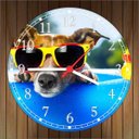 Ver imagem 3 de Relógio De Parede Animais Cão De Óculos Pet Shop Decoração Salas Quartz