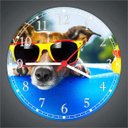 Ver imagem 2 de Relógio De Parede Animais Cão De Óculos Pet Shop Decoração Salas Quartz