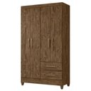 Ver imagem 2 de Guarda Roupa Solteiro Chile e Cômoda Vênus com Pés Castanho Wood Flex – Moval
